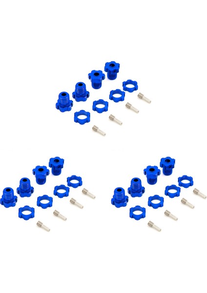 12PCS 17MM Altıgen Fındık Spline Tekerlek Göbekleri Rc Traxxas Için 5353X 1/10 E-Maxx Zirvesi E-Revo Revo 3.3 Slayer Pro 4x4, Koyu Mavi (Yurt Dışından)
