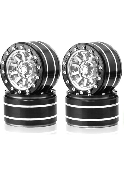 Metal 1.9 Inç Beadlock Wheel Jant Dış Çap Rc 1/10 12MM Altı Paletli Araba Eksenel SCX10 90047 CC01 Trx4, Gümüş (Yurt Dışından)