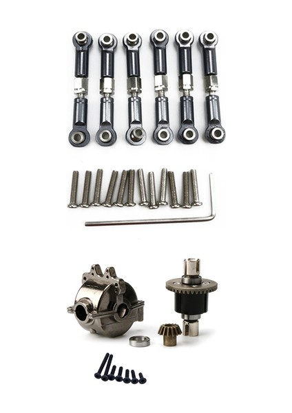6pcs Wltoys A949 Için Ayarlanabilir Metal Bağlantı Çekme Çubuğu ve Metal Dişli Diferansiyelli Alüminyum Alaşımlı Dişli Kutusu Kabuğu (Yurt Dışından) fiyatları