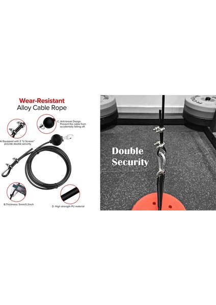 2 Set Gym Ayarlanabilir Kablo Tel Ip Ağır Hizmet Tipi Çelik Yedek Parçalar Ev Spor Salonu Fitness Kablosu, 2metre ve 3metre (Yurt Dışından) modelleri