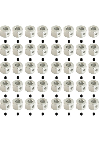 40PCS 5mm Ila 12MM Metal Birleştirici Tekerlek Hub Hub Hex Adaptörü Wpl D12 C14 C24 B14 B16 Mn D90 D91 Rc Araç Yükseltme, Gümüş (Yurt Dışından)