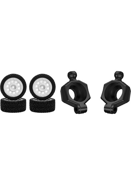 2 Set Rc Araba Parçası: 1 Set Rc Araç Tekerlek Lastik Lastikleri ve 1 Set Arka Tekerlek Koltuk Hub Taşıyıcı (Yurt Dışından)