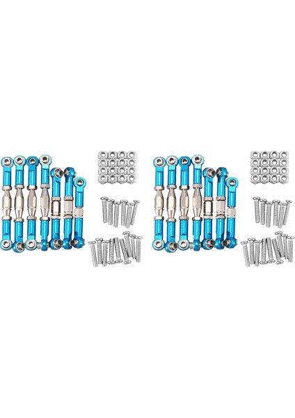 WLTOYS için 14X 144001 1/14 RC Araba Yedek Parçalar Metal Bağlantı Servo Çekme Çubuk Direksiyon Çubuğu Seti Mavi (Yurt Dışından)