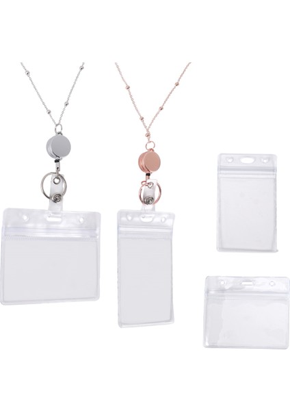 2 Adet Retractable Rozet Reel Kiracı Kimlik Tutucu Kolyeli Kirki Rozeti Klipsini Klip Zinciri Su Geçirmez Tutucu - C (Yurt Dışından) fiyatları