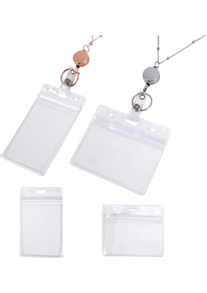 2 Adet Retractable Rozet Reel Kiracı Kimlik Tutucu Kolyeli Kirki Rozeti Klipsini Klip Zinciri Su Geçirmez Tutucu - C (Yurt Dışından) modelleri