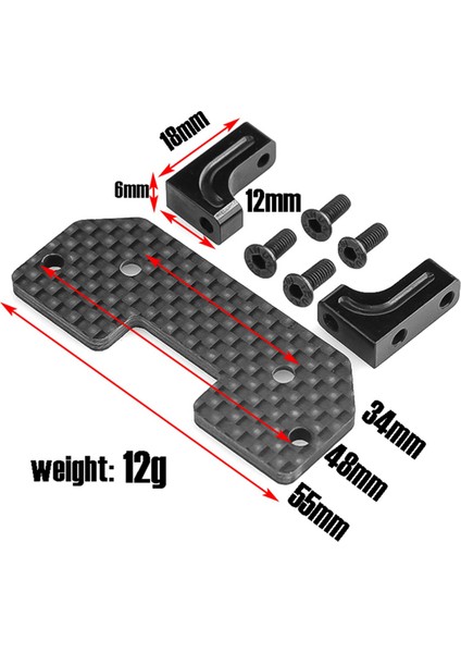3x Karbon Fiber Servo Montaj Aks Up Eksenel SCX10 SCX10 Iı 90046 1/10 Rc Prıgler Araç Uçaştırması (Yurt Dışından) fırsatları