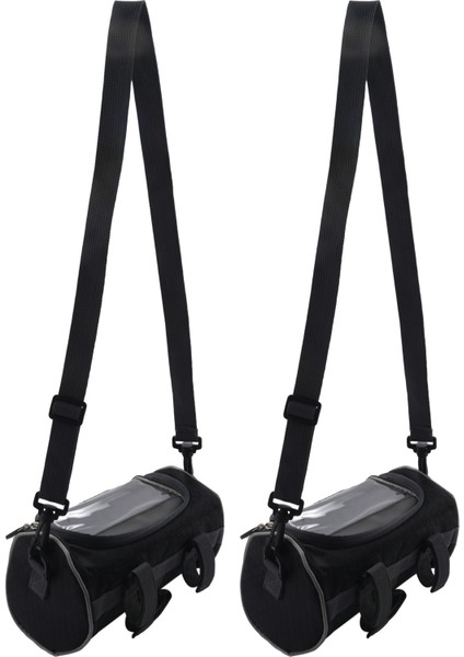 2x Açık Bisiklet Gideri Çantası Dağ Bisikleti Basın Ekranı Cep Telefonu Kafa Çantası Dış Mekan 5l Çok Fonksiyonlu Çanta (Siyah) (Yurt Dışından)
