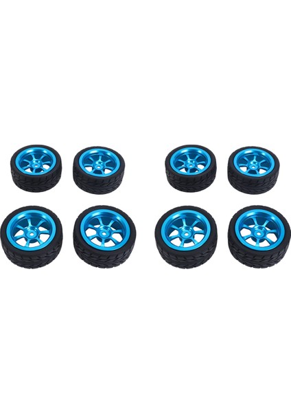 2 Set 65MM Metal Tekerlek Jant + Yüksek Kavrama Kauçuk Lastik Lastikleri Wltoys Için Lastikler 144001 A959 A959-B 124019 124018 Rc Araba Parçaları, Mavi (Yurt Dışından)