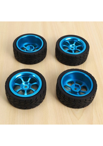 2 Set 65MM Metal Tekerlek Jant + Yüksek Kavrama Kauçuk Lastik Lastikleri Wltoys Için Lastikler 144001 A959 A959-B 124019 124018 Rc Araba Parçaları, Mavi (Yurt Dışından) fırsatları