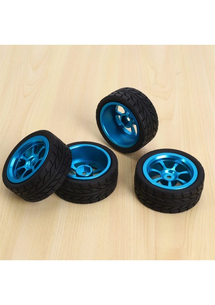 2 Set 65MM Metal Tekerlek Jant + Yüksek Kavrama Kauçuk Lastik Lastikleri Wltoys Için Lastikler 144001 A959 A959-B 124019 124018 Rc Araba Parçaları, Mavi (Yurt Dışından) indirimleri