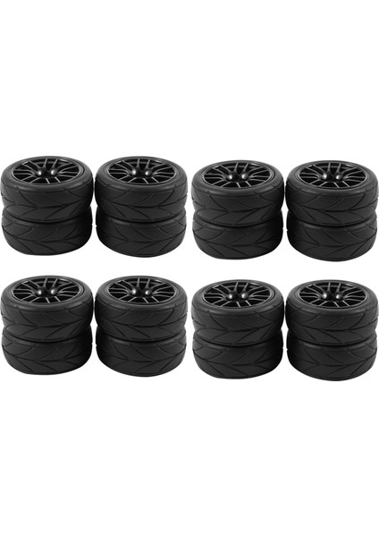 16pcs 1/10 Kauçuk Lastik RC Yarış Araba Lastikleri Yol Tekerlek Jantında HSP HPI için Uygun 9068-6081 RC Araba Parçası (Yurt Dışından)