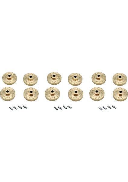 12PCS Ağır Hizmet Tipi Pirinç Tekerlek Hex Adaptör Denge Ağırlığı Eksenel SCX24 90081 Yükseltmeleri 1/24 Rc Craıl Araç Parçaları (Yurt Dışından)