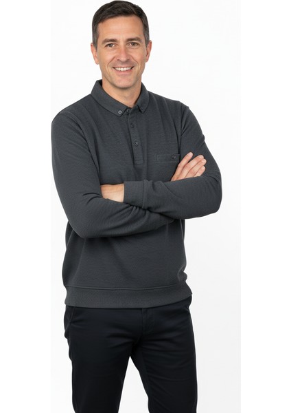 Erkek Kışlık Kazak Polo Yaka Oxford Fleto Cepli Dokulu Rahat Kesim Tam Kalıp modelleri