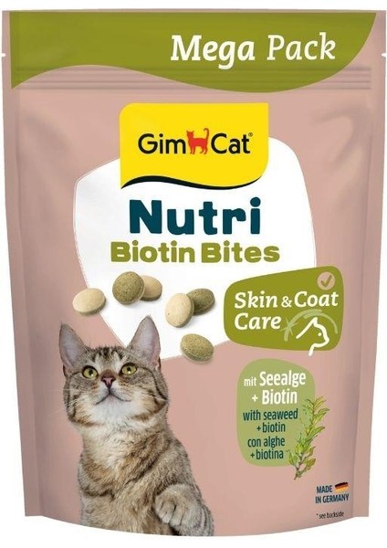 Nutri Cilt Tüy Bakımı Biyotinli ve Deniz Yosunlu Kedi Ödül Maması 425 gr