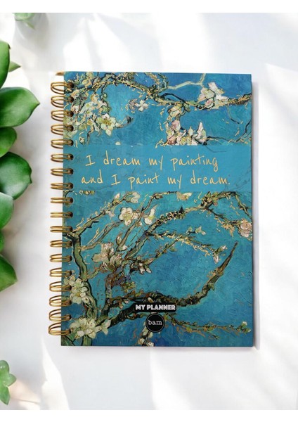 Badem Çiçeği Konuşan Ajanda /zamansız Planlayıcı / Sert Kapak Ajanda