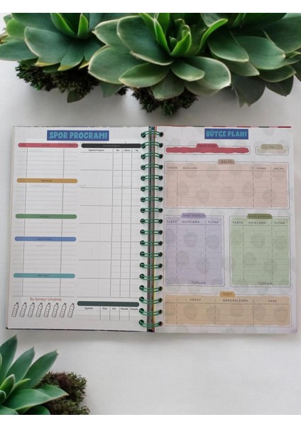 Badem Çiçeği Konuşan Ajanda /zamansız Planlayıcı / Sert Kapak Ajanda
