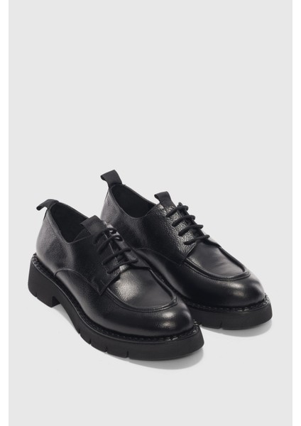 Dravel Bağcıklı Kadın Loafer- Siyah Floter fırsatları