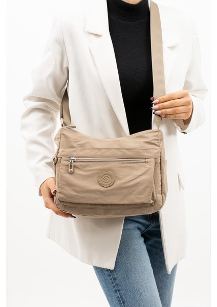 Marka Çok Cepli Suya Dayanıklı Buruşuk Kumaş Çapraz Çanta 4008