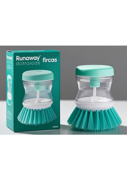 Deterjan Hazneli Bulaşık Yıkama Fırçası Sıvı Deterjan Dolumlu Fırça