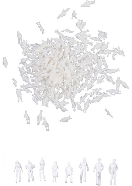 200PCS Model Kişi: 100 Pcs 1: 75 Ölçekli Modeller Düzen ve 100 Pcs Ölçekli Insanları Bina 1: 200 Beyaz Çeşitli Stil (Yurt Dışından)