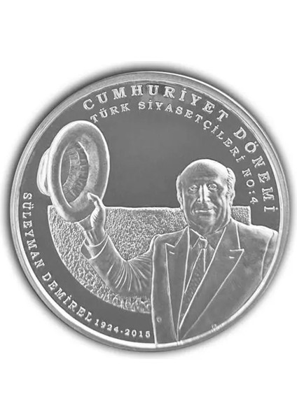 Süleyman Demirel Gümüş Sikke Coin