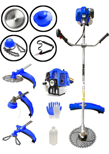 Profesyonel 2 Zamanlı Yan Tipi Benzinli Motorlu Tırpan Ot Çim Çayır Biçme Kesme Makinesi