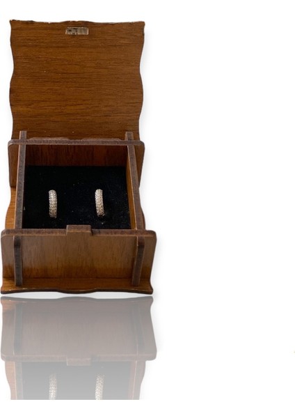 Sarı Ve Beyaz Renkli Halka Altın Küpe