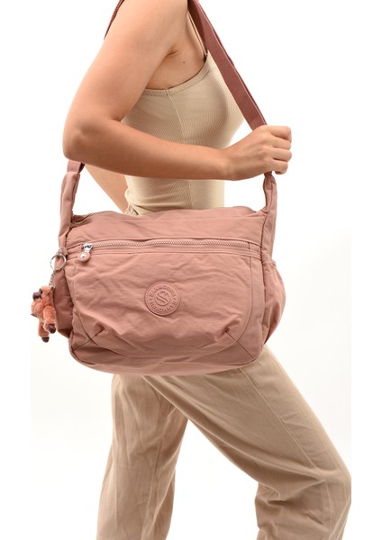 Unisex Su Geçirmez Buruşuk Kumaş Büyük Çapraz Çanta 3045