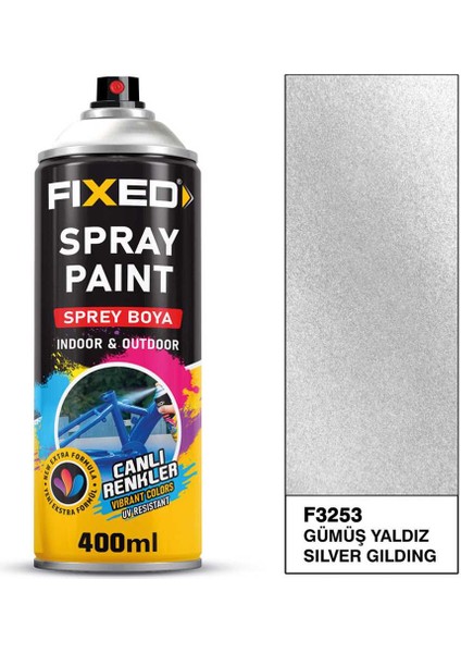 Sprey Boya Akrilik - Gümüş Yaldız Efekt 320 gr 400 ml