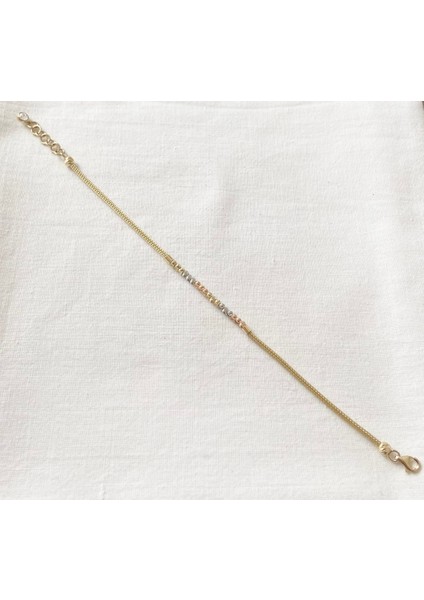 Dorika Toplu Örme Zincirli Altın Bileklik