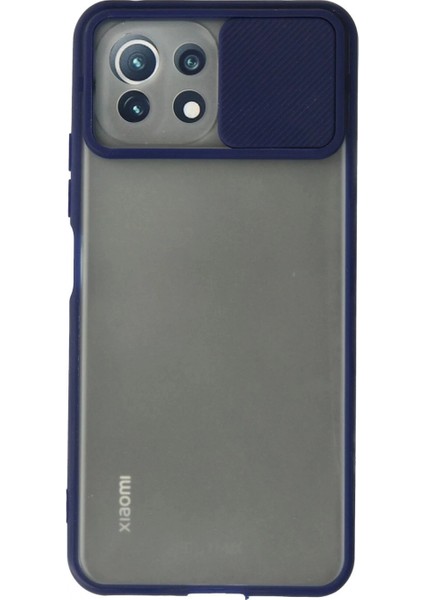 Xiaomi Mi 11 Lite Kılıf Palm Buzlu Kamera Sürgülü Silikon - Lacivert