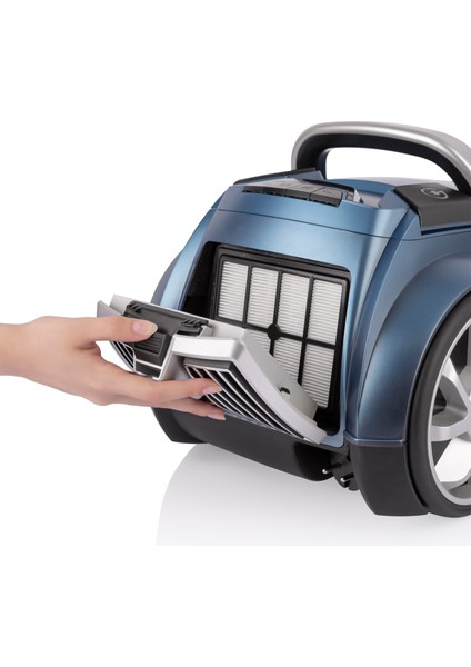 Vesta Plus ET14130 Yıkanabilir/kullan At 4,5lt Toz Torbalı Süpürge 750W Turbo Fırçalı-Hepa 13 Mavi + Toz Torbası Hediyeli