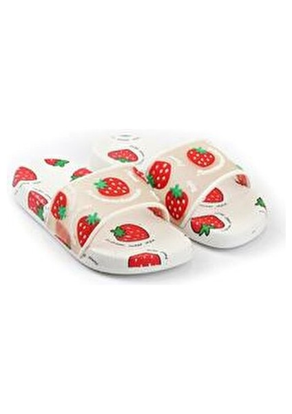 Kadın Plaj Terliği Kaymaz Taban ile Günlük Kullanıma Uygun Çilek Desenli fırsatları