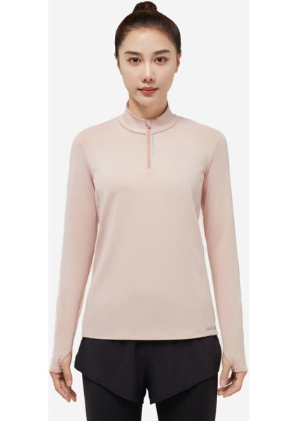 Kalenji Kadın Uzun Kollu Koşu Tişörtü - Pembe Kuvars - Kiprun Run 100 Warm