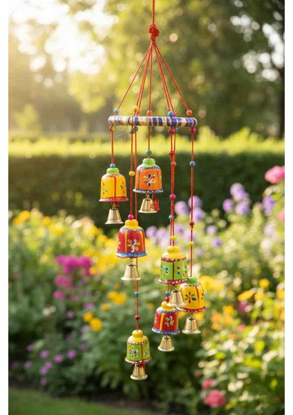 Renkli Çiçek Desenli El Yapımı Rüzgar Çanı Pozitif Enerji, Estetik Dekor ve Feng Shui Koruma Bir Arada Hediyelik Asmalı Aksesuar