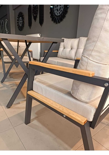 Serdem-(Ester)-2+1+1+Masa Bahçe Balkon Mobilyası Koltuk Krem fiyatları
