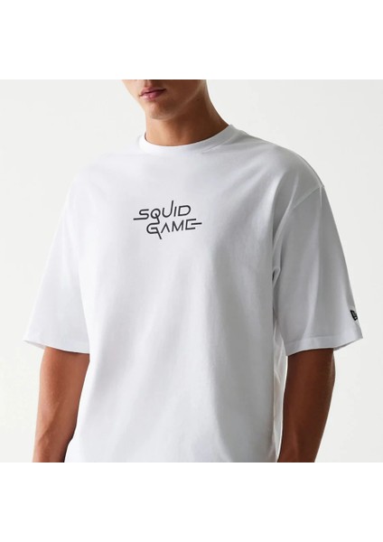 x Netflix Squid Game Oversized Erkek Beyaz Tişört - 60767033