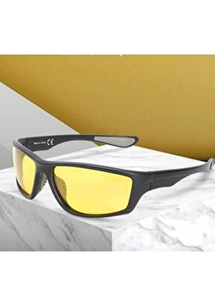 Anti Far Gece Görüş Gözlüğü Sarı Lens Parlama Azaltma Özelliği ile