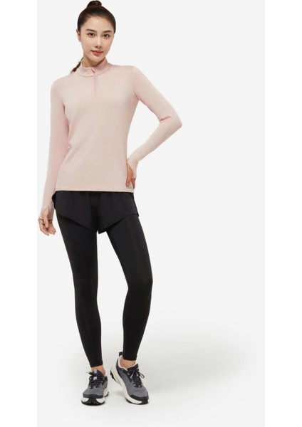 Kalenji Kadın Uzun Kollu Koşu Tişörtü - Pembe Kuvars - Kiprun Run 100 Warm fırsatları