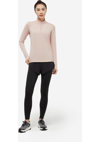 Kalenji Kadın Uzun Kollu Koşu Tişörtü - Pembe Kuvars - Kiprun Run 100 Warm indirimleri