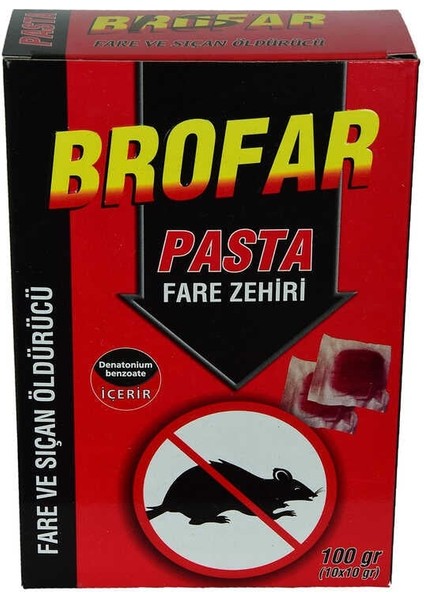 fare ve sıçan öldürücü pasta 100 gr (10 adet x 10 gr) fiyatları