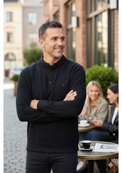 Erkek Kışlık Kazak Polo Yaka Oxford Fleto Cepli Dokulu Rahat Kesim Tam Kalıp modelleri