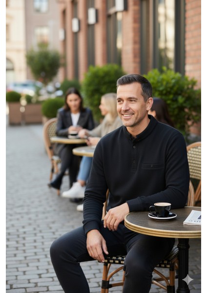 Erkek Kışlık Kazak Polo Yaka Oxford Fleto Cepli Dokulu Rahat Kesim Tam Kalıp indirimleri