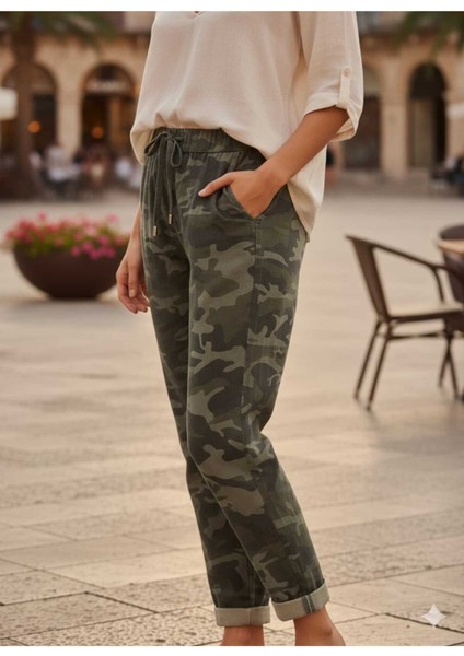 LS7312 Kamuflaj Desenli Likralı Italyan Coton Pantolon Haki fiyatları