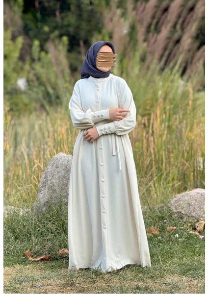 Ankanoor Reglan Kollu Kaplama Düğmeli Örme Ferace ANKA255107