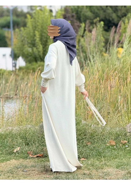 Ankanoor Reglan Kollu Kaplama Düğmeli Örme Ferace ANKA255107 indirimleri