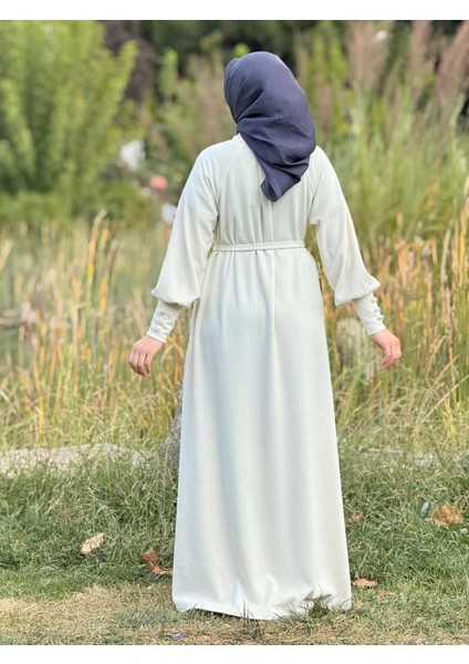 Ankanoor Reglan Kollu Kaplama Düğmeli Örme Ferace ANKA255107