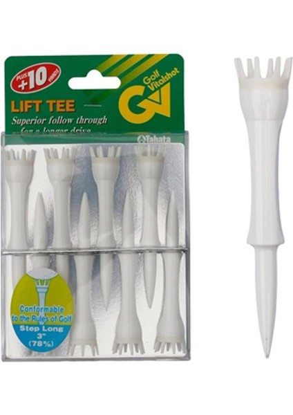 Golf Vitalshot 78MM 8'li Tee Step Long Beyaz