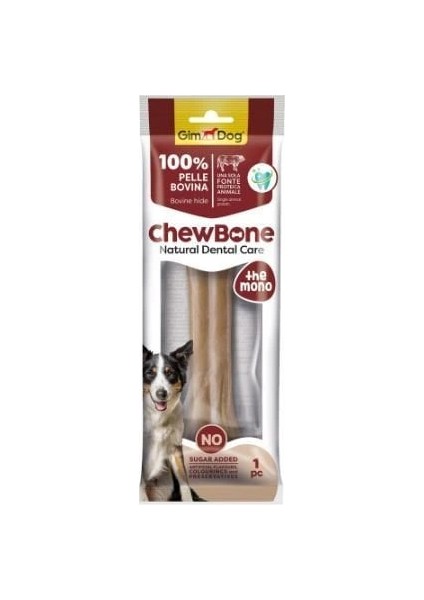 Gimdog Chew Bone Diş Sağlığı Destekleyici Naturel Press Köpek Çiğneme Kemiği 150 gr 20 cm 1 Adet