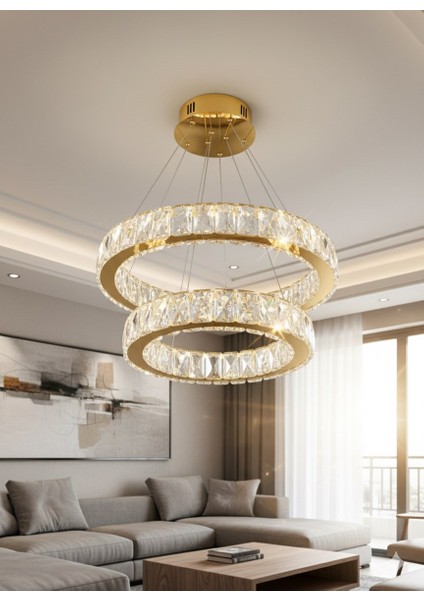 Plaket Kristal Taş Işlemeli Gold Paslanmaz Ledli 30-40 cm